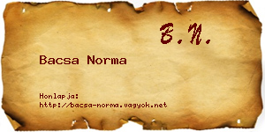 Bacsa Norma névjegykártya